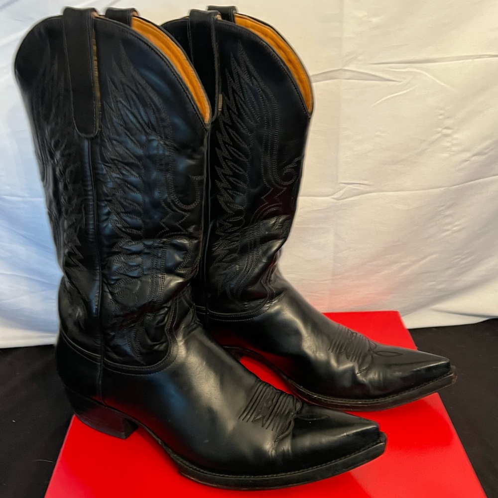 Old Gringo Men’s Black Leather Snip Toe Cowboy Boots. Size 11.5/45. DS-65